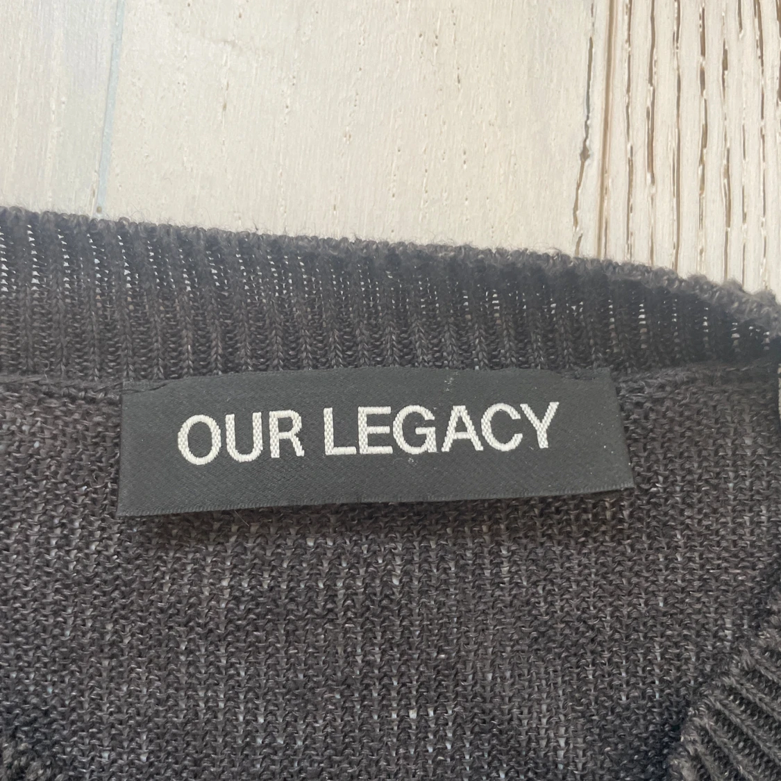 OUR LEGACY - Base Roundneck Mörkgrå mönstrad stickad tröja Our Legacy - 1