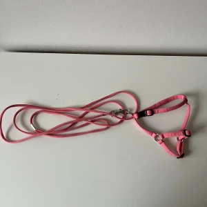 Rosa sele och koppel - Sele och koppel i fint skick, kopplets längd: 180cm. Strl S. Har använts till katt.