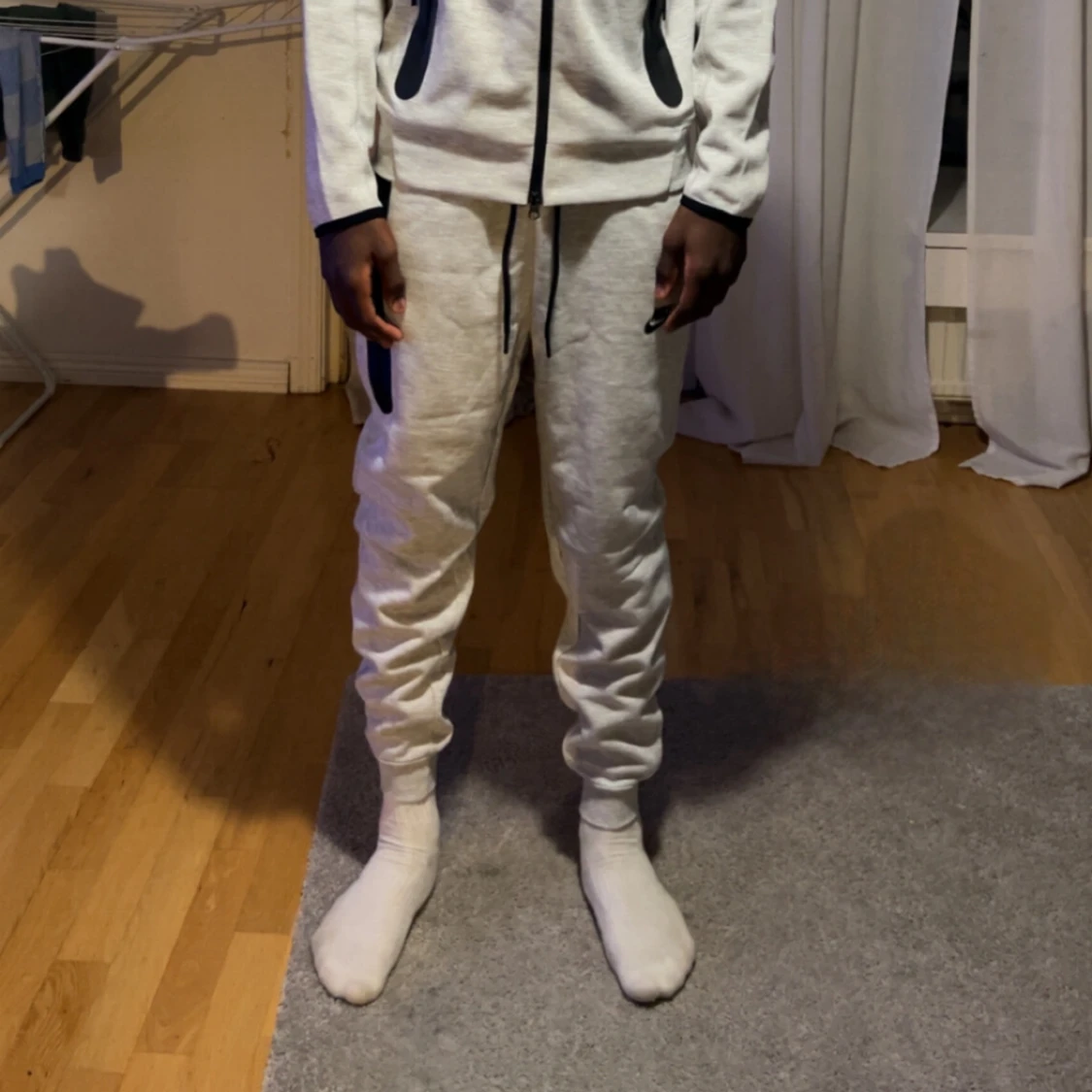 Vit Nike zip-hoodie med huva - 1