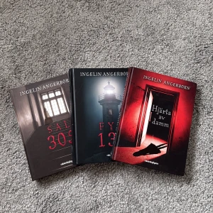 Sal 305, Fyr 137, Hjärta av damm - Tre spännande böcker av Ingelin Angerborn med mystiska och suggestiva omslag. Perfekt för dig som gillar nervkittlande berättelser och vill ha något riktigt fängslande att läsa. Passar unga vuxna som söker spänning och mystik. Säljer alla böcker för 275 kr, perfekt för yngre läsintresserade. 