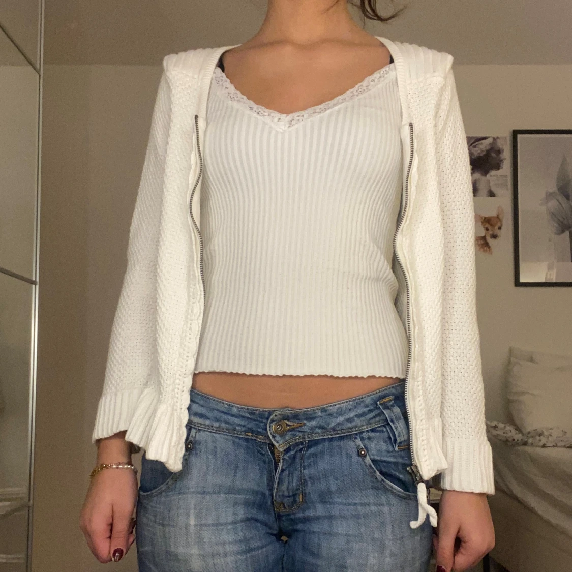 Vit kofta från Odd Molly med volang - 1