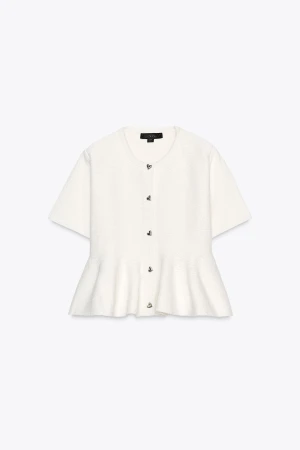 Topp - Stickad peplumjacka från Zara, slutsåld på hemsidan🤍 oanvänd och har inga defekter