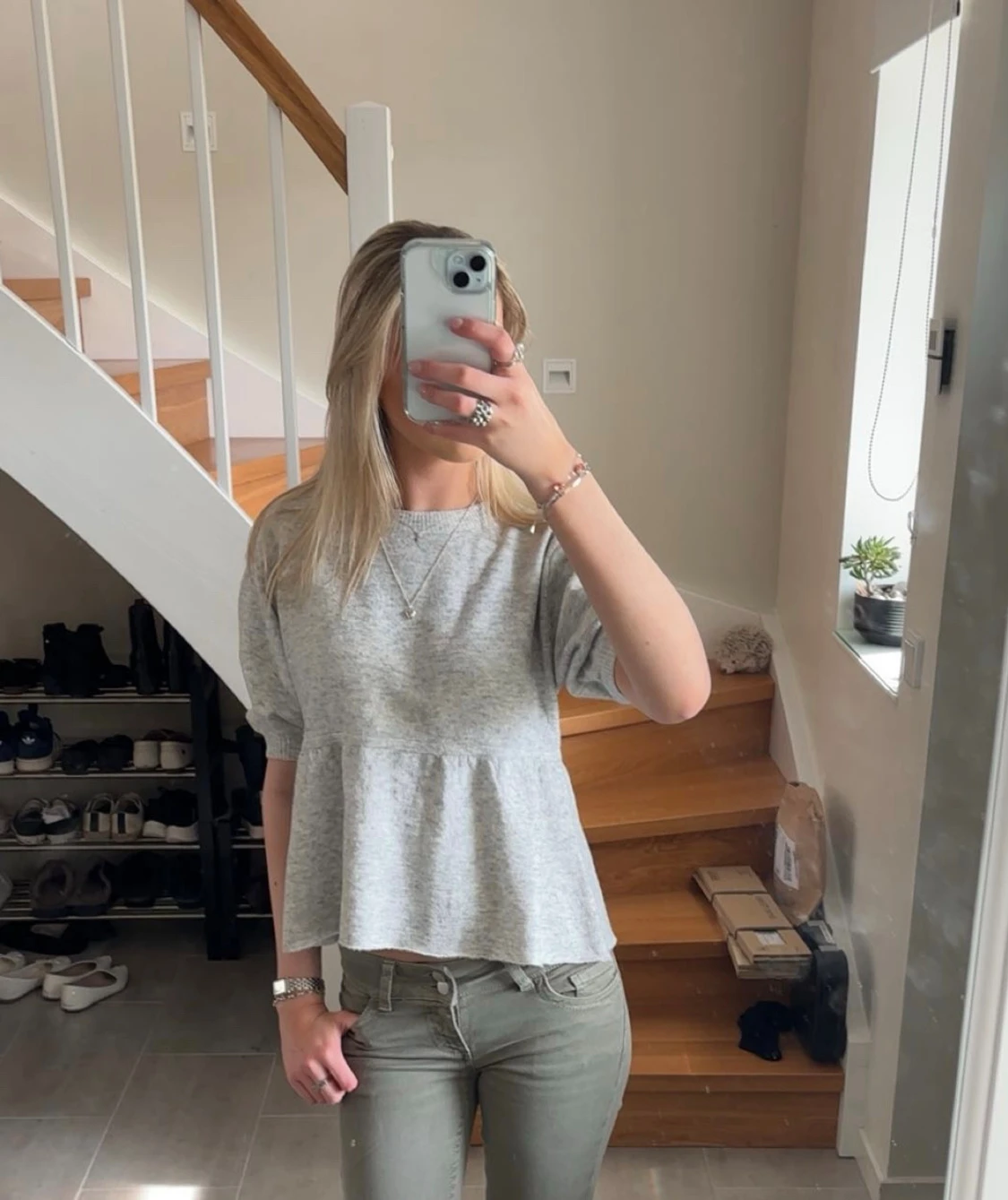 Grå peplumtröja från Nelly XS - 1