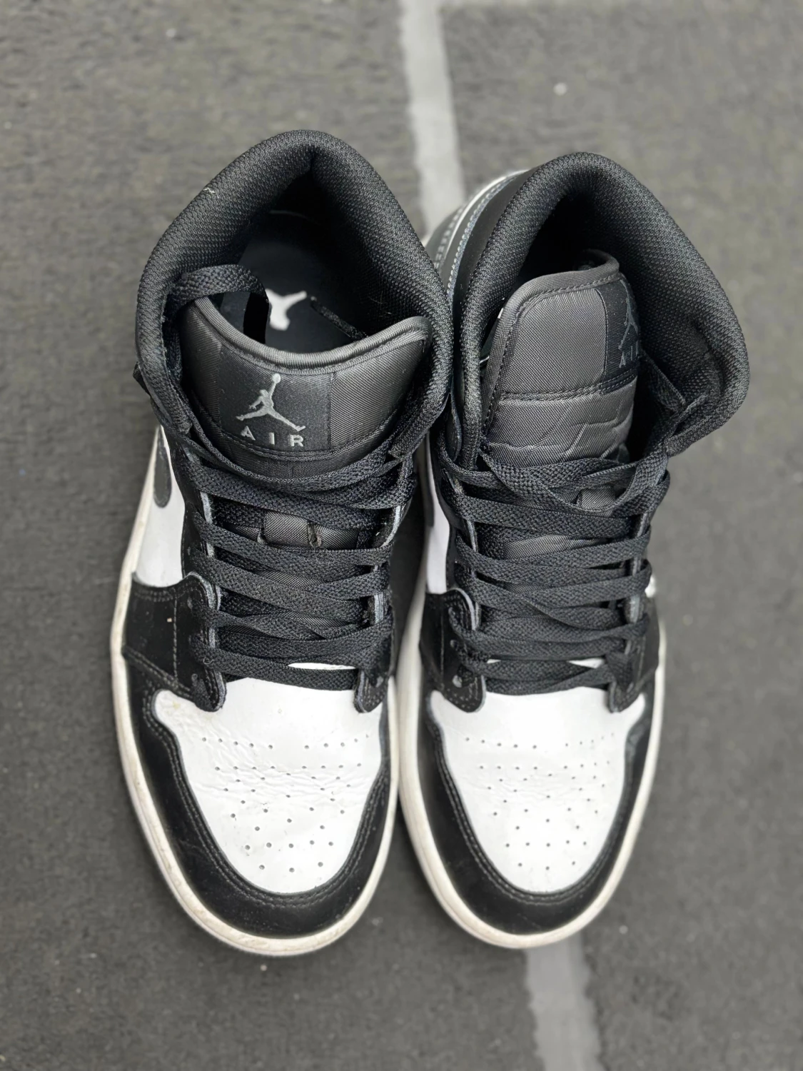 Nike Air Jordan 1 svart/vit/grå sneakers - 2