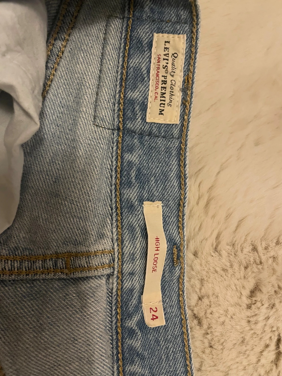 Ljusblå raka jeans med hög midja - 6