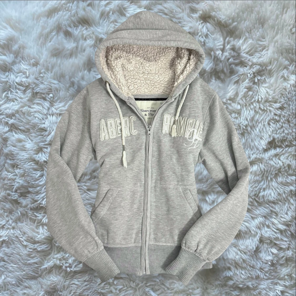 vintage y2k Abercrombie & Fitch sherpa zip up hoodie 