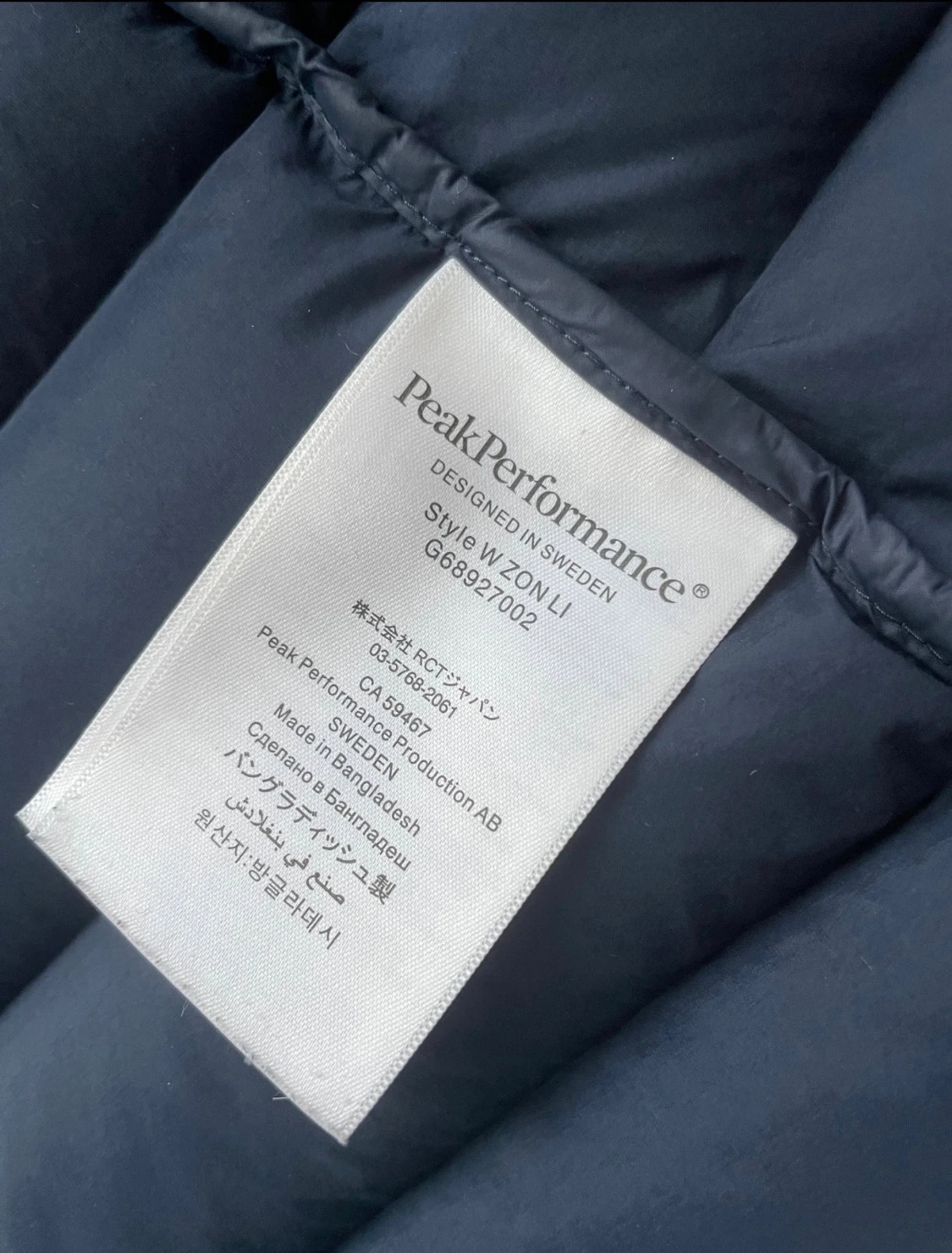 Mörkblå pufferjacka med huva - 6