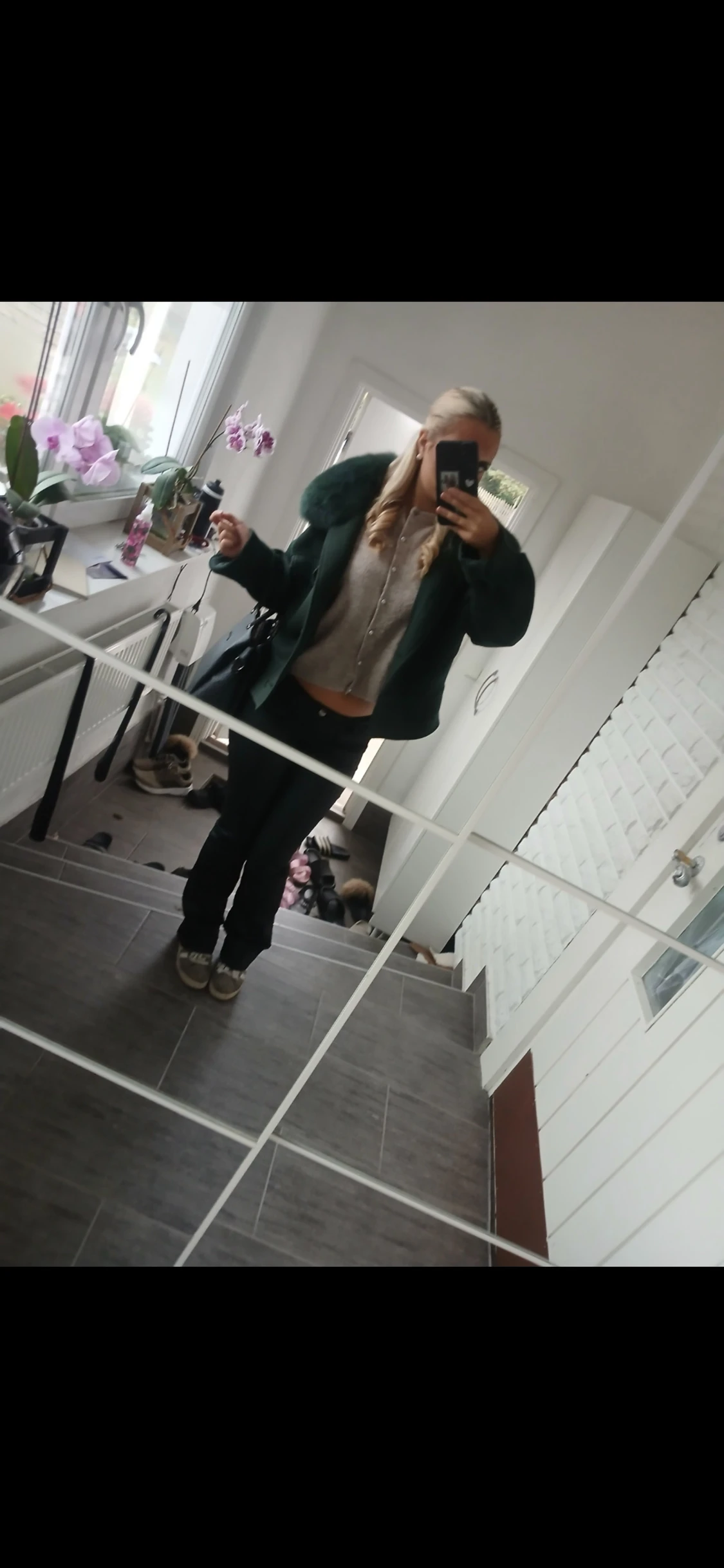 Mörkgrön pälsjacka från Meotine S/M - 1