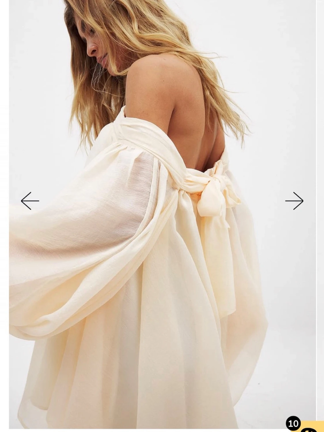 Off white off-shoulder klänning med ärmar med lappen kvar  - 2
