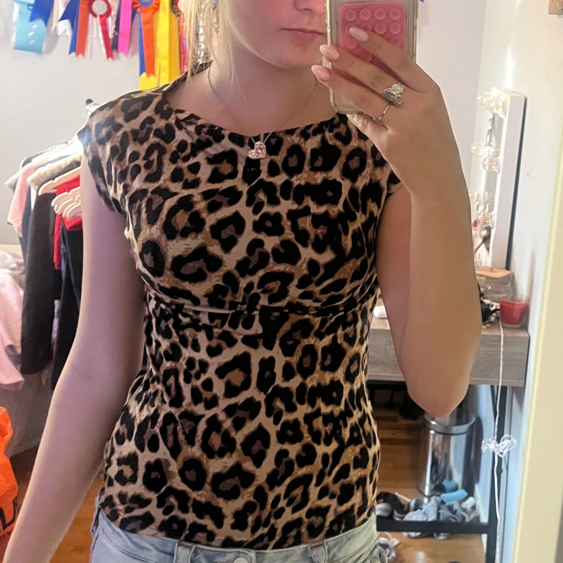 Leopardmönstrad topp Black Label XS