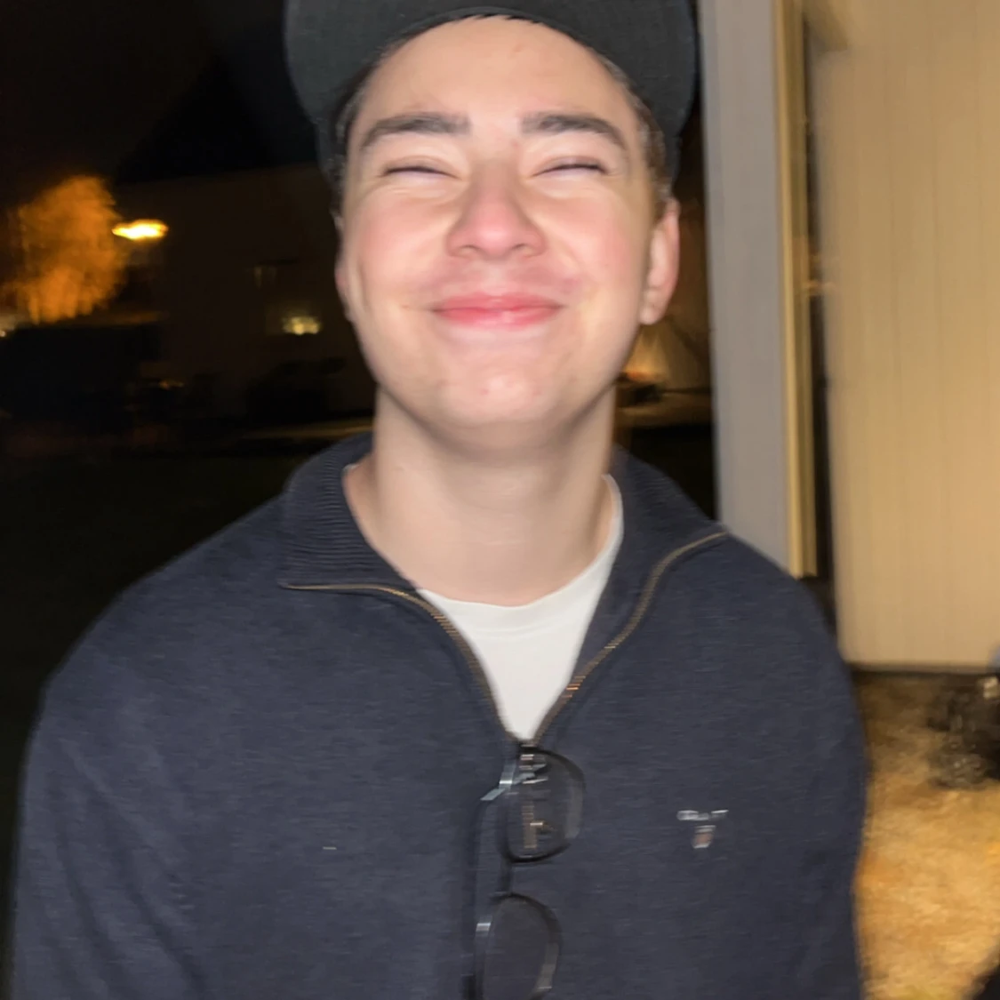 Mörkblå half zip tröja från Gant