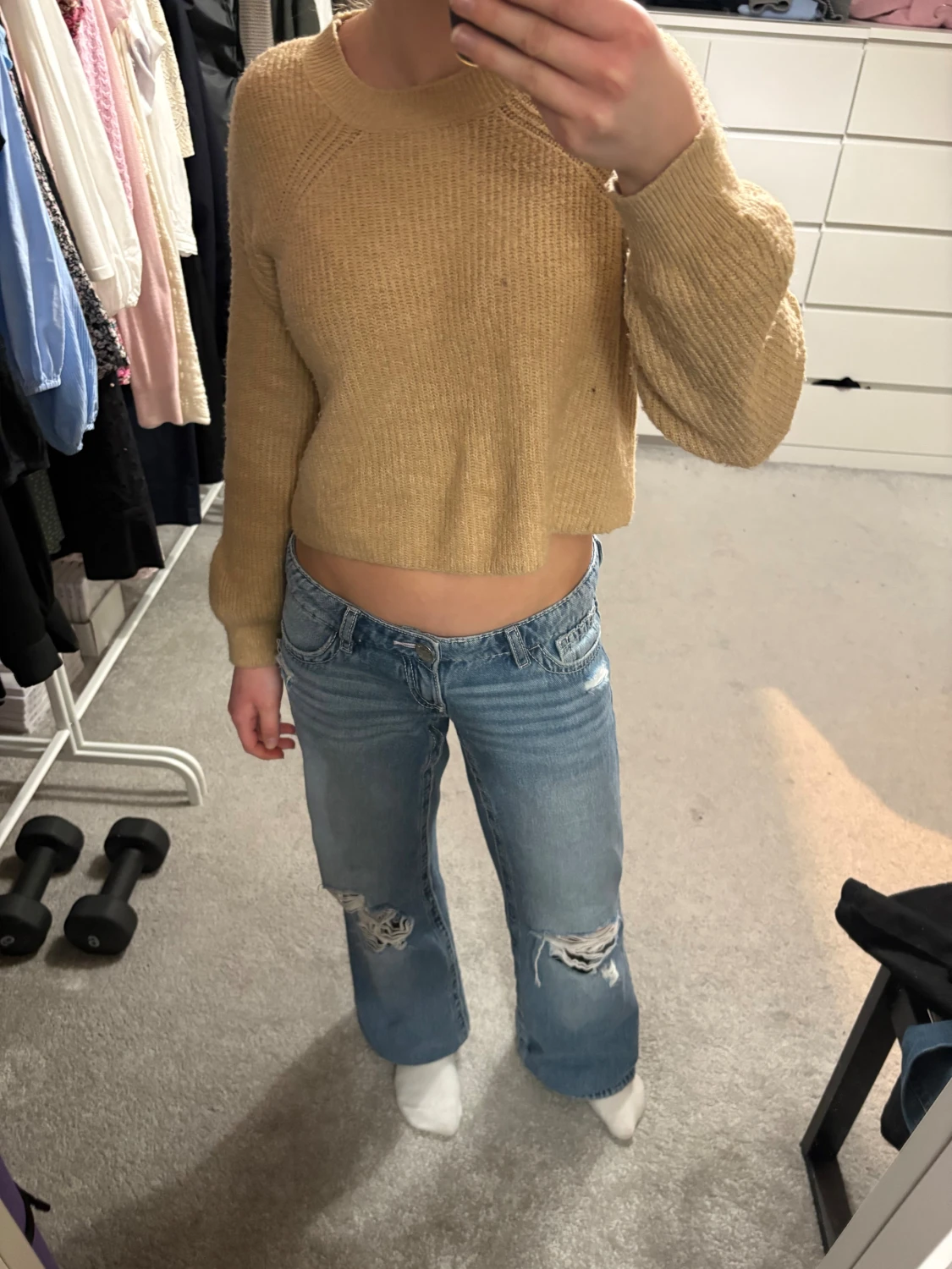 Ljus brun stickad tröja från Lindex - 2