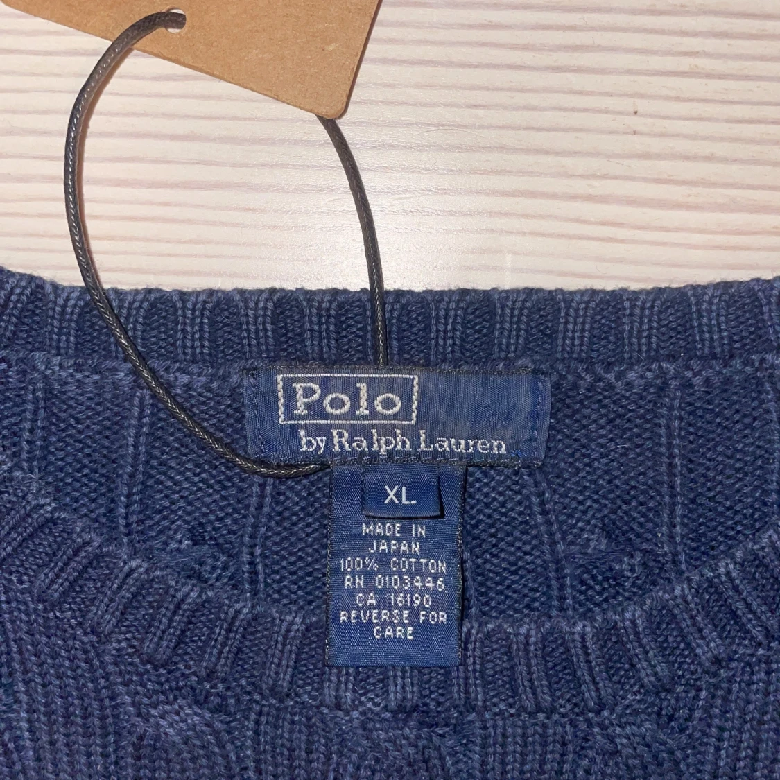 Mörkblå kabelstickad tröja Polo Ralph Lauren - 2