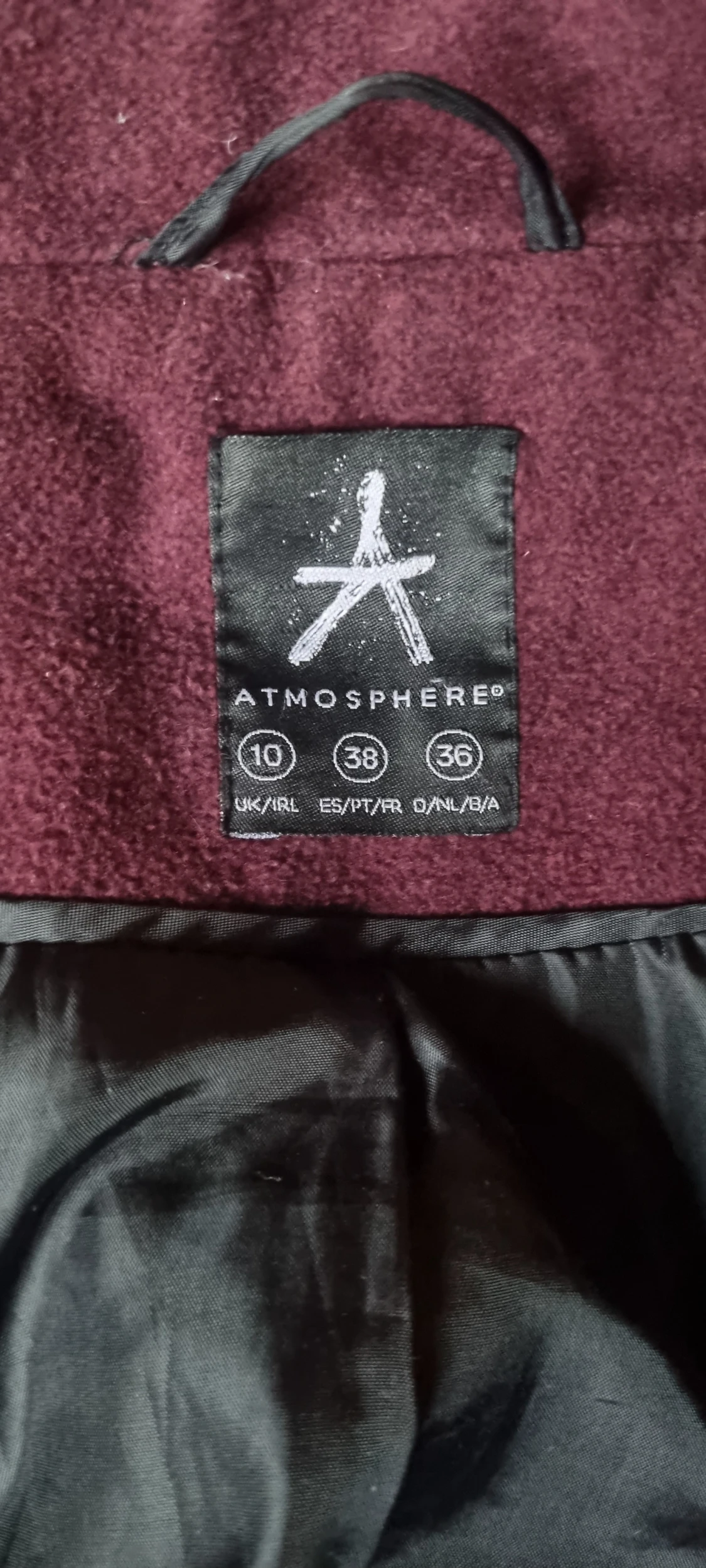 Vinröd kappa med fuskpäls från Atmosphere - 3