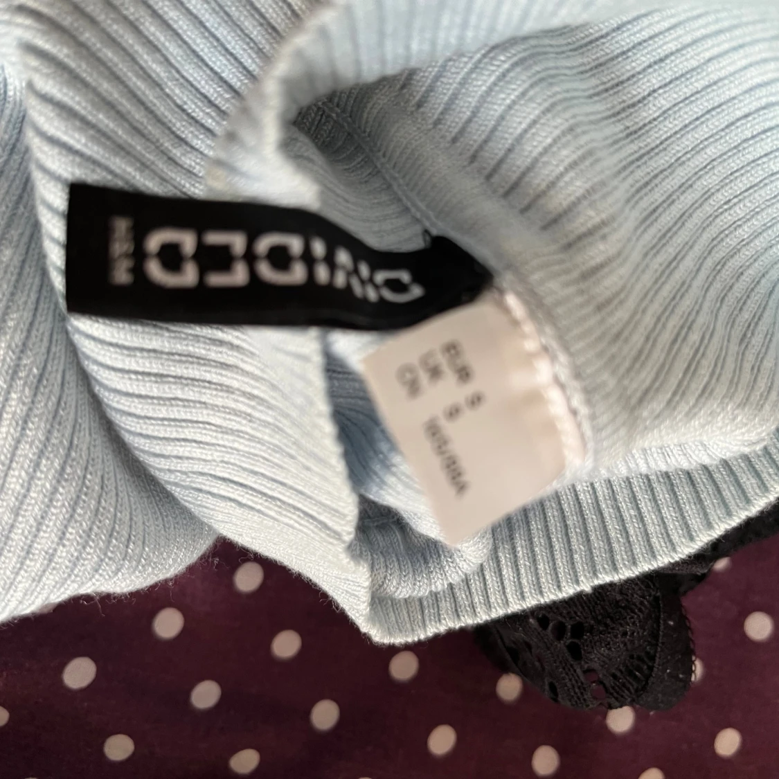 Ljusblå ribbad långärmad topp Chiquelle - 2