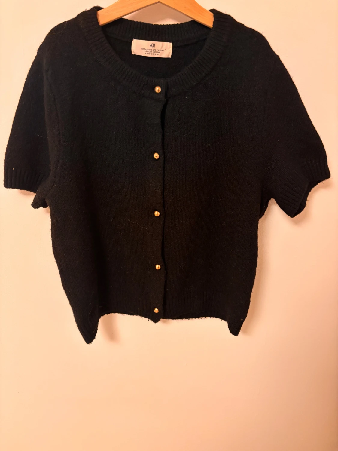 Svart kortärmad kofta från H&M - 4