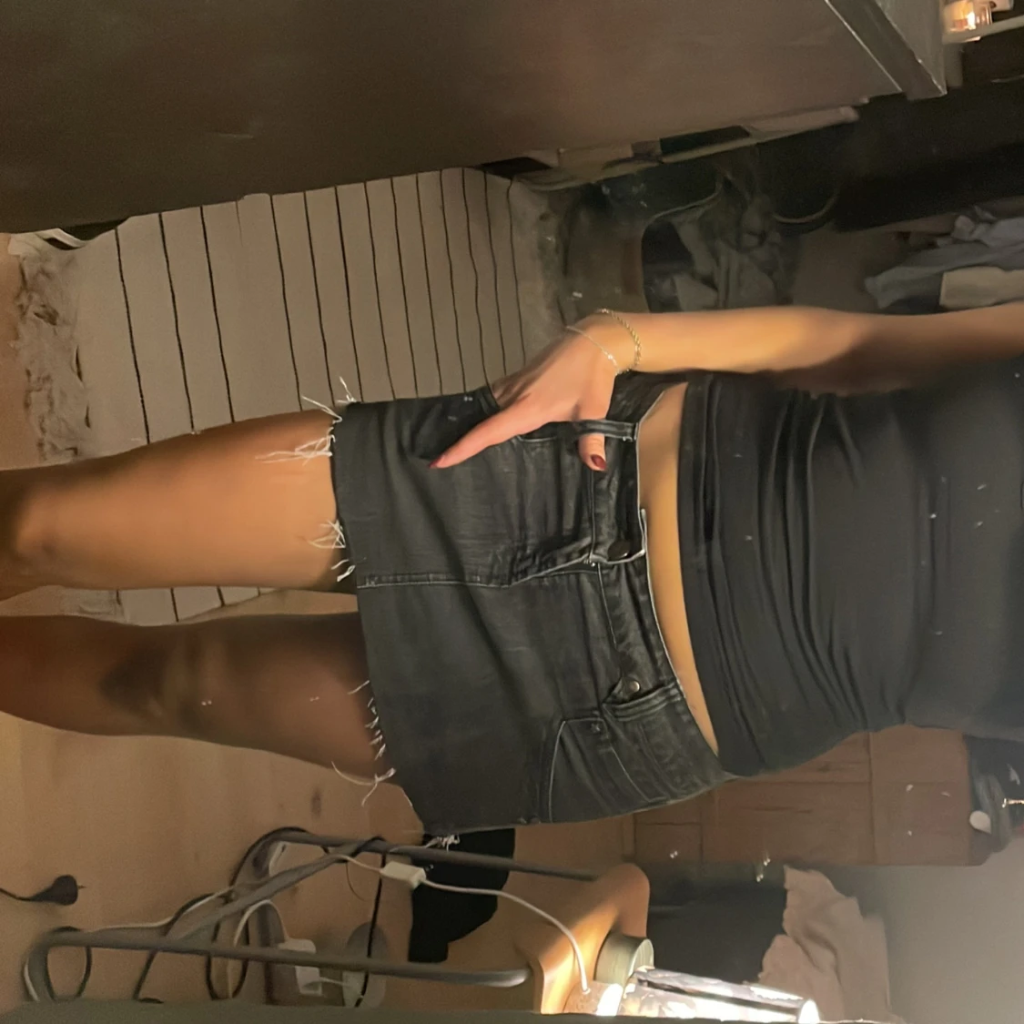 Svart jeanskjol från Denim Weak