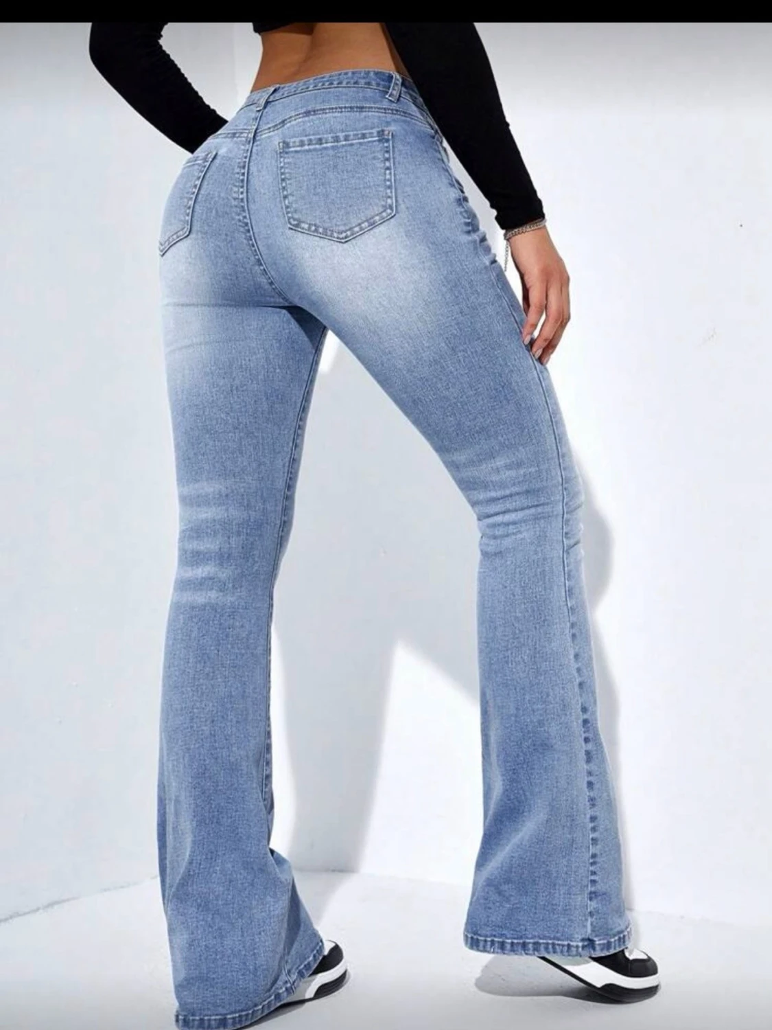 Ljusblå bootcut jeans - 3