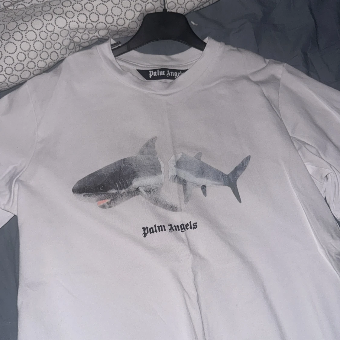 Vit Palm Angels t-shirt med hajtryck