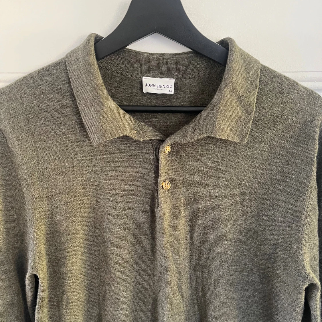 Grå/grön långärmad piké, John Henric