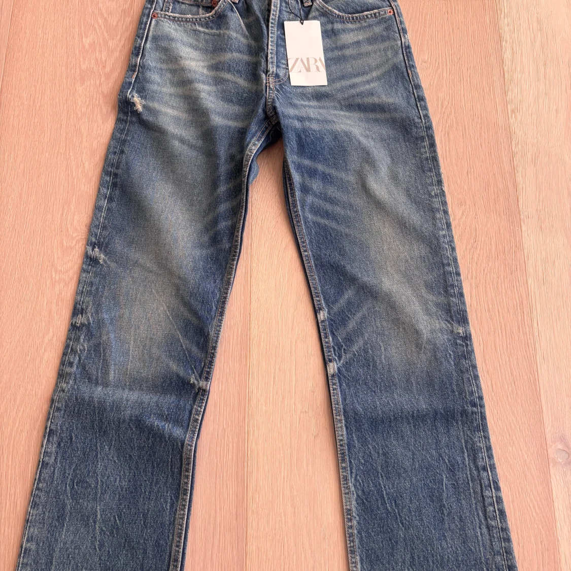 Blå boyfriend jeans från Zara, stl 32