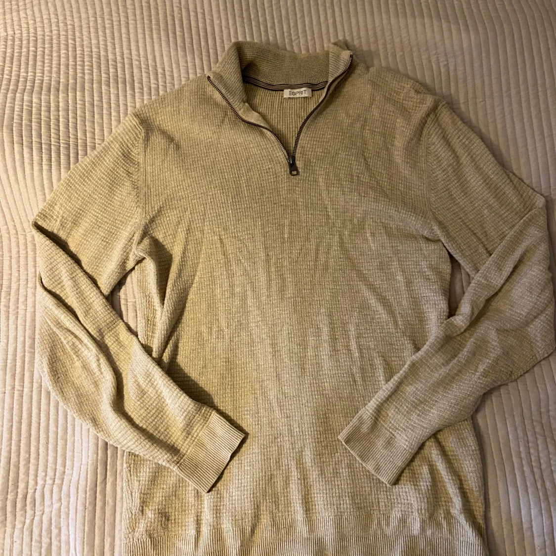 Beige stickad half zip-tröja Esprit XL