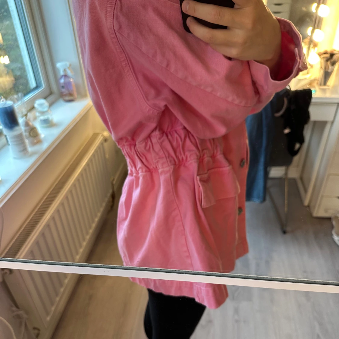 skrikrosa overshirt/jeansjacka med fickor - 3