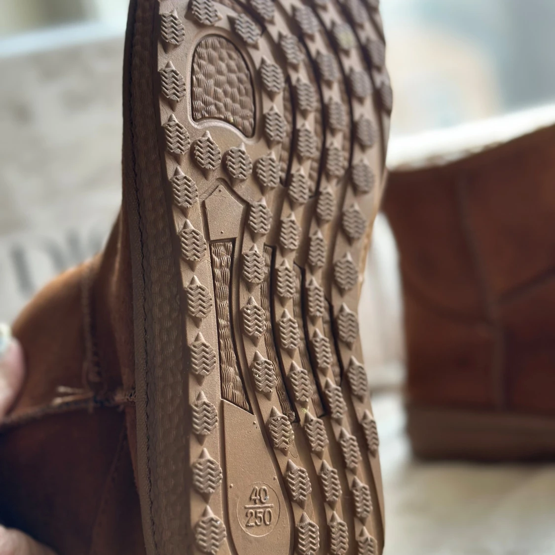 Bruna fodrade boots i mocka - 1