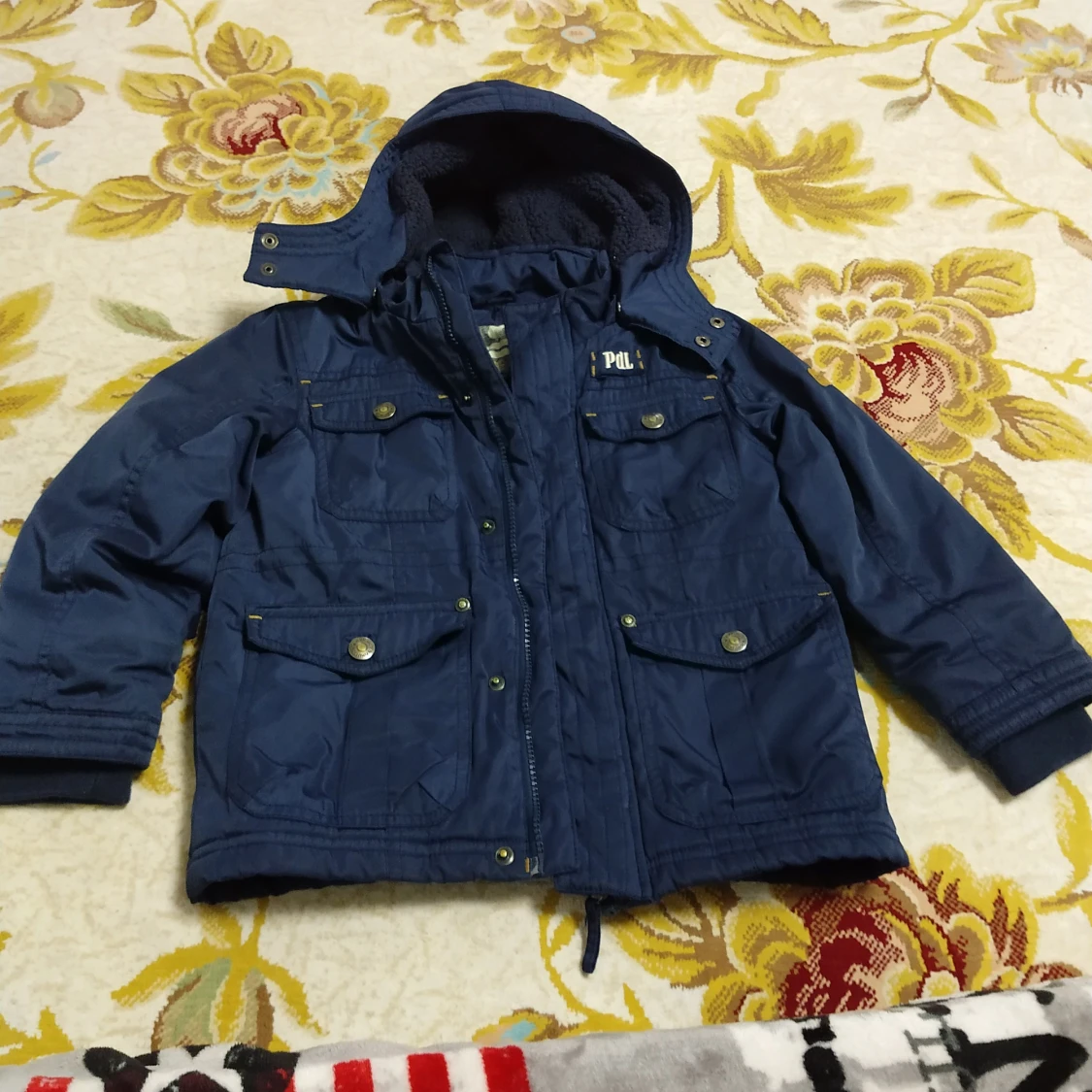 Blå parkajacka med huva från PdL