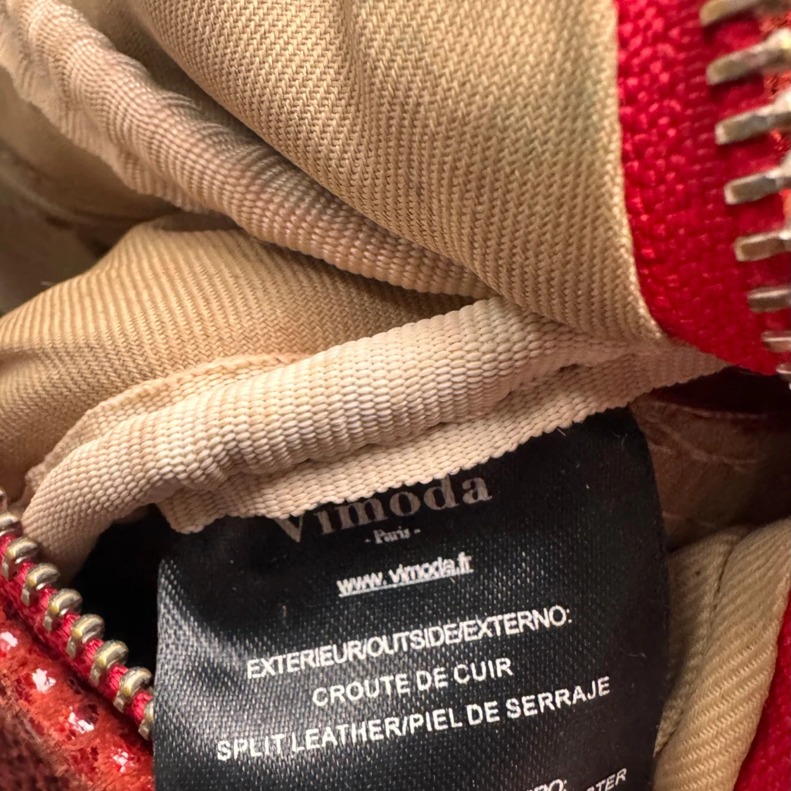 Röd magväska i skinn från Vimoda - 3