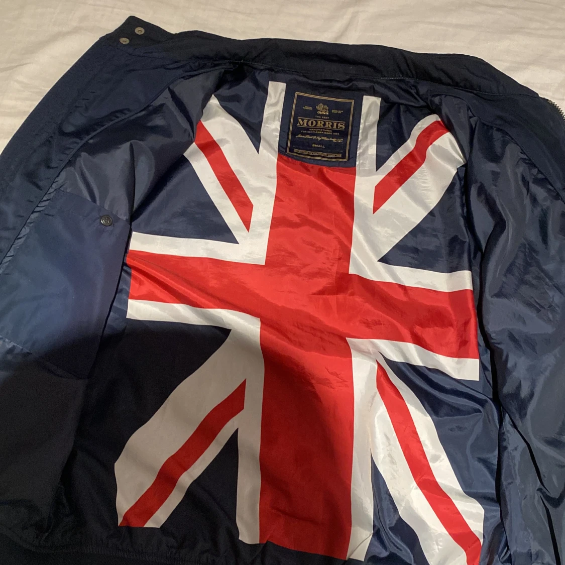 Morris blå bomberjacka med brodyr - 2