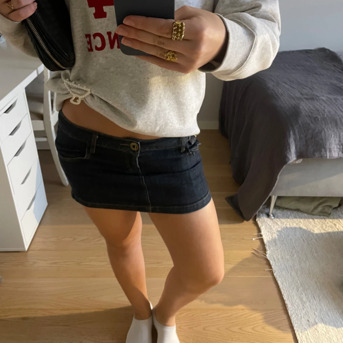 Lågmidjad jeans kjol - 3