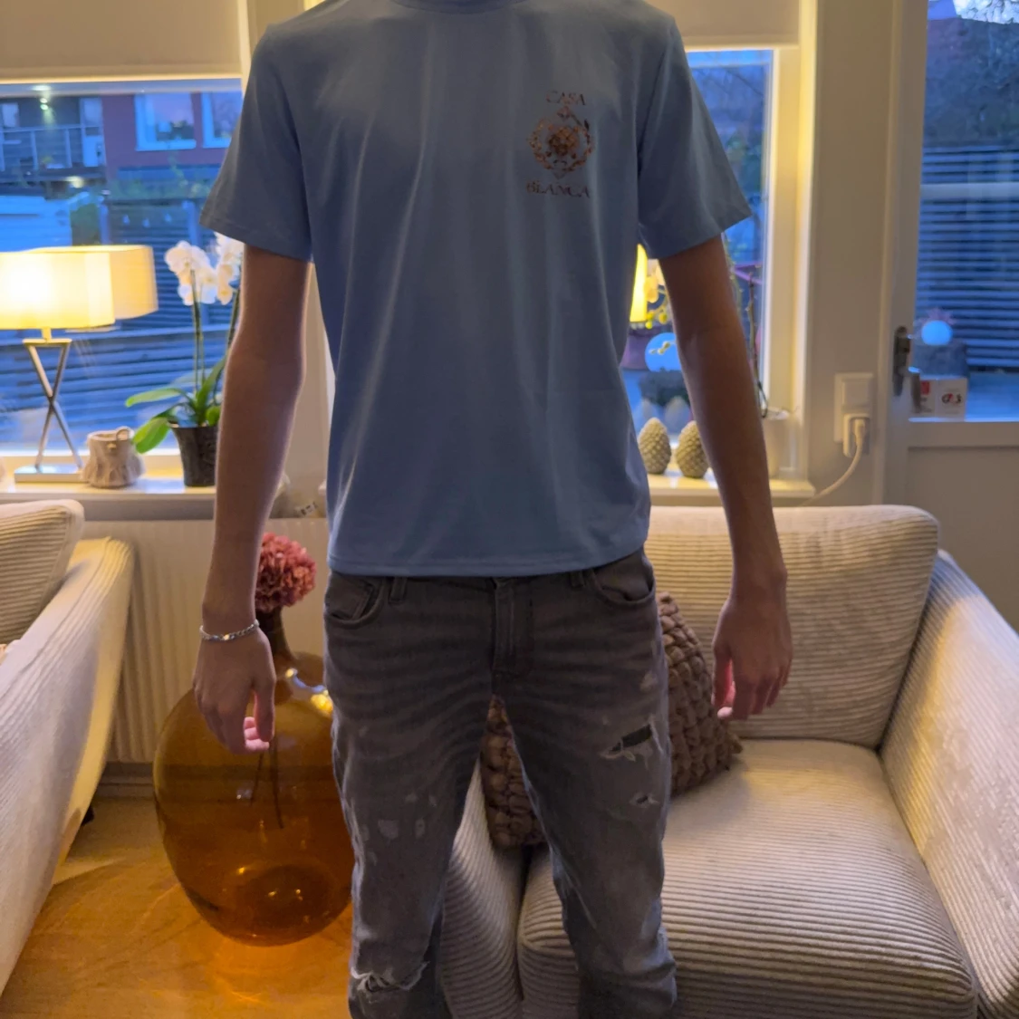 Blå Casa Blanca t-shirt med tryck - 1