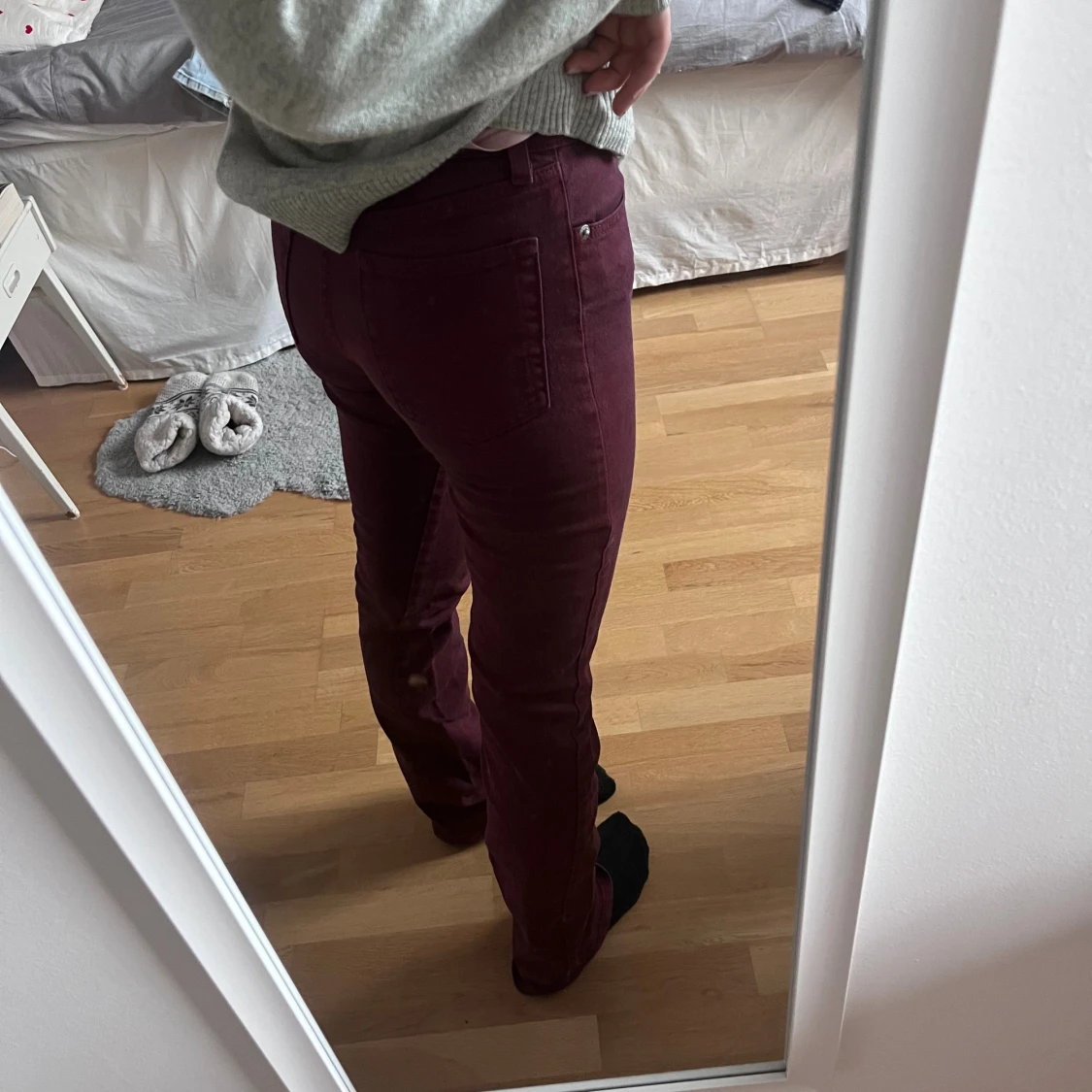 Vinröda bootcut jeans från Big Star - 1