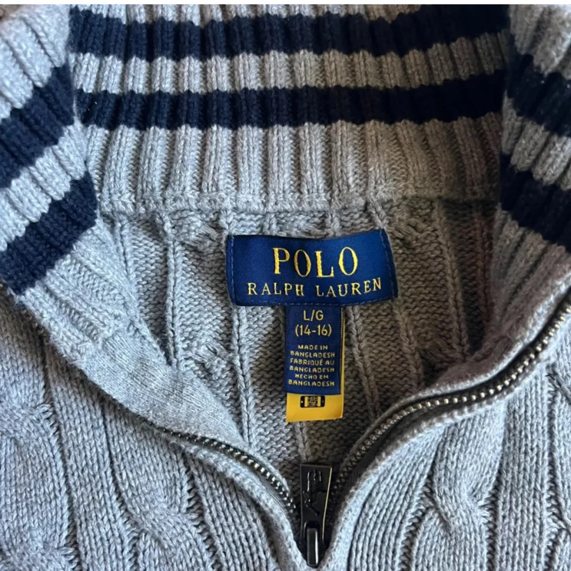 Polo Ralph Lauren kabelstickad halfzip 14-16 - 1