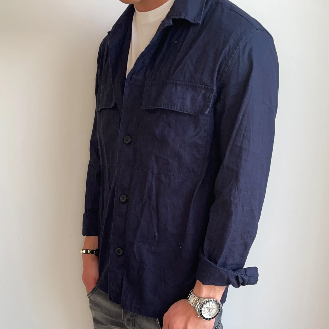 Marinblå overshirt  - 1