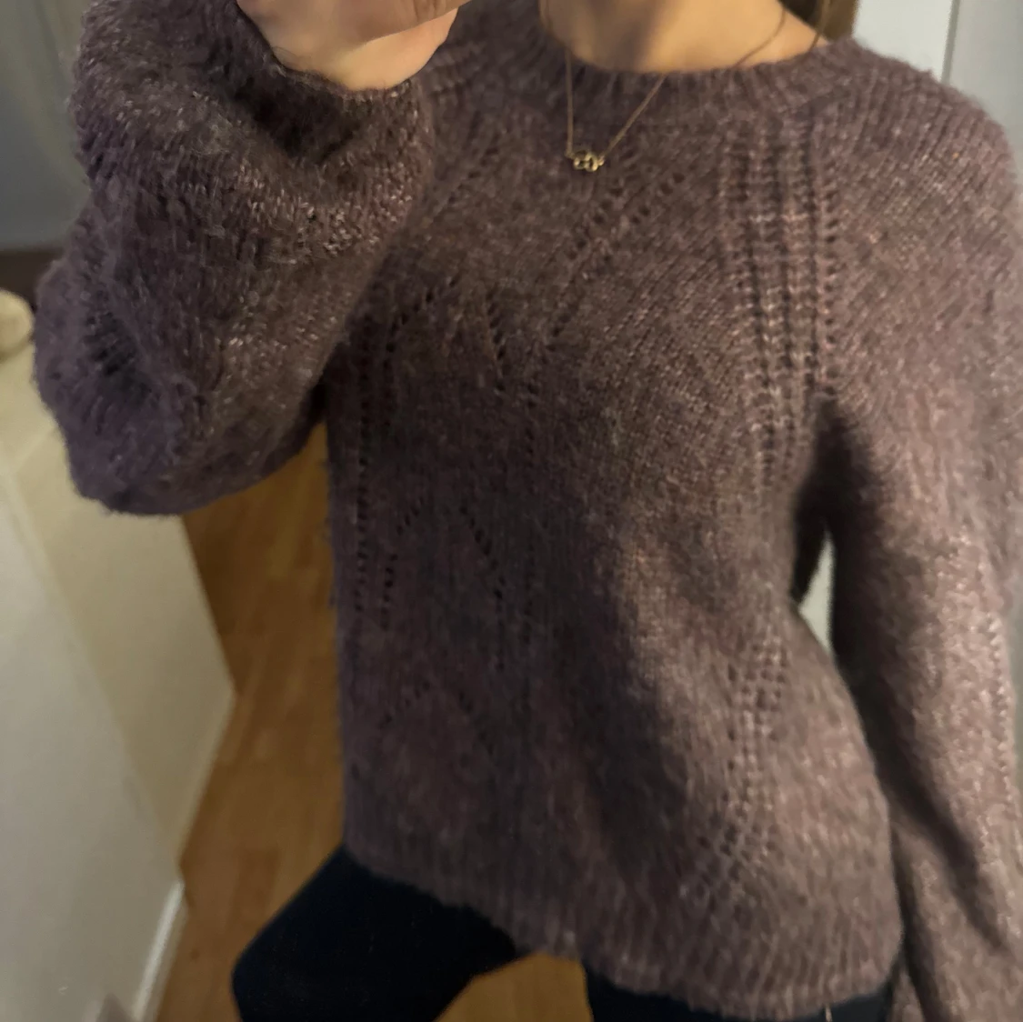 Lila stickad tröja - 3