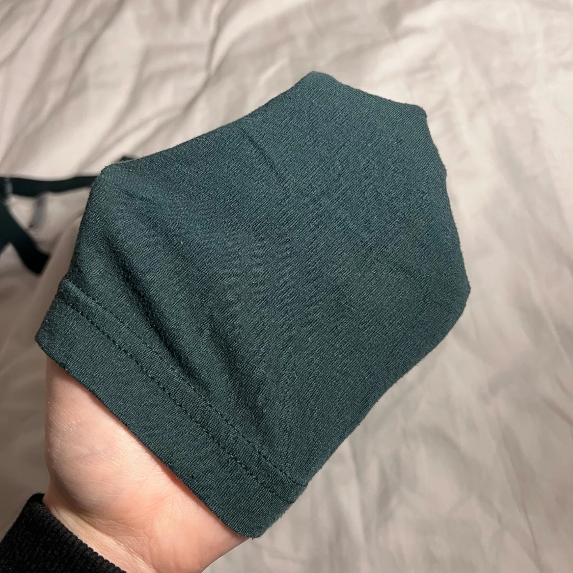 Vit och mörkgrön trekvarts tröja - 3