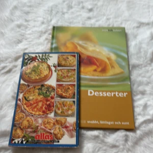 Dessertboken & Allas Matpajer - Två inspirerande kokböcker! 'Dessertboken' bjuder på snabba, lättlagade och hälsosamma desserter, perfekt för dig som vill imponera på vännerna. 'Allas Matpajer' är full av läckra pajrecept – både klassiska och nya favoriter. Perfekt för unga matälskare!