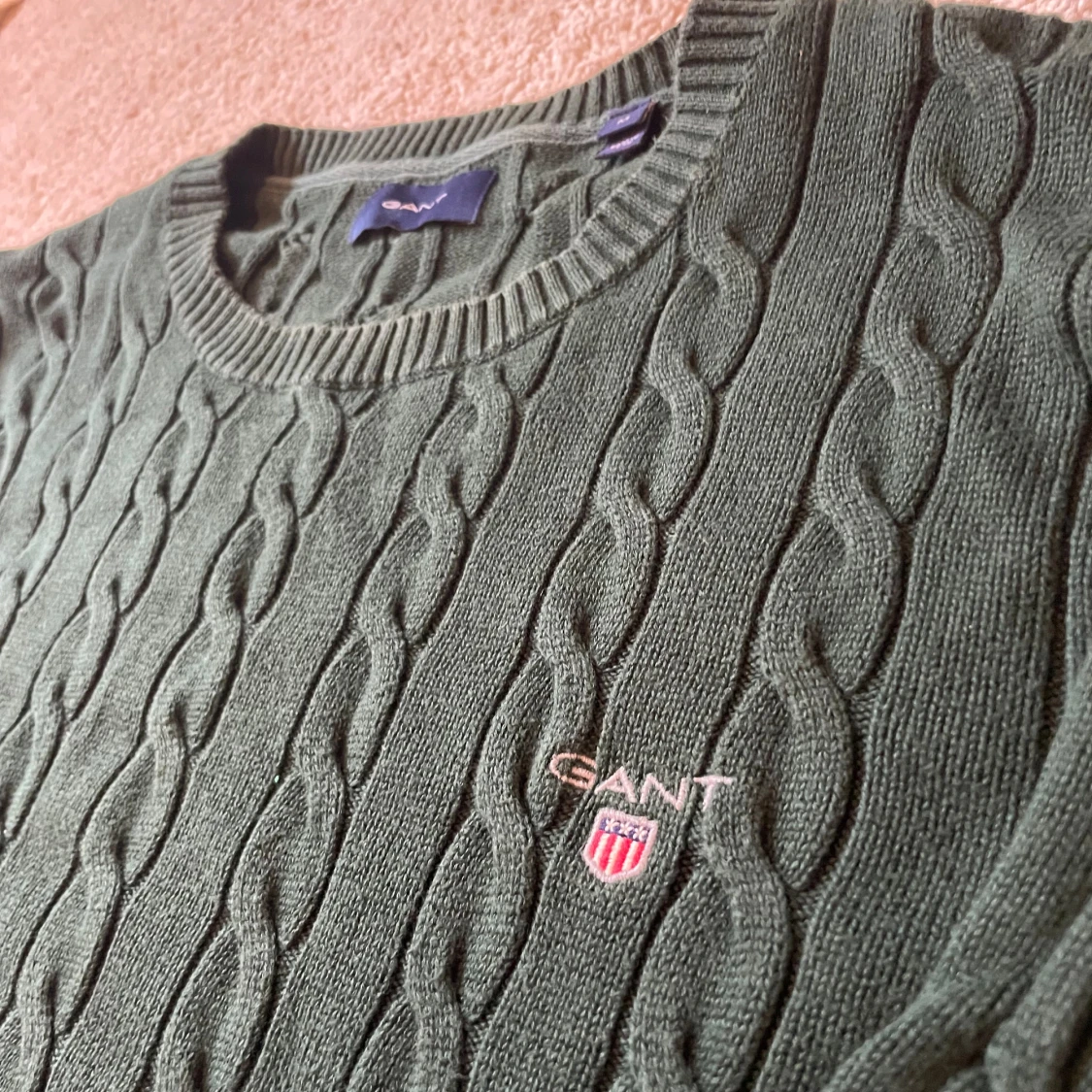 Grön kabelstickad tröja från Gant - 1