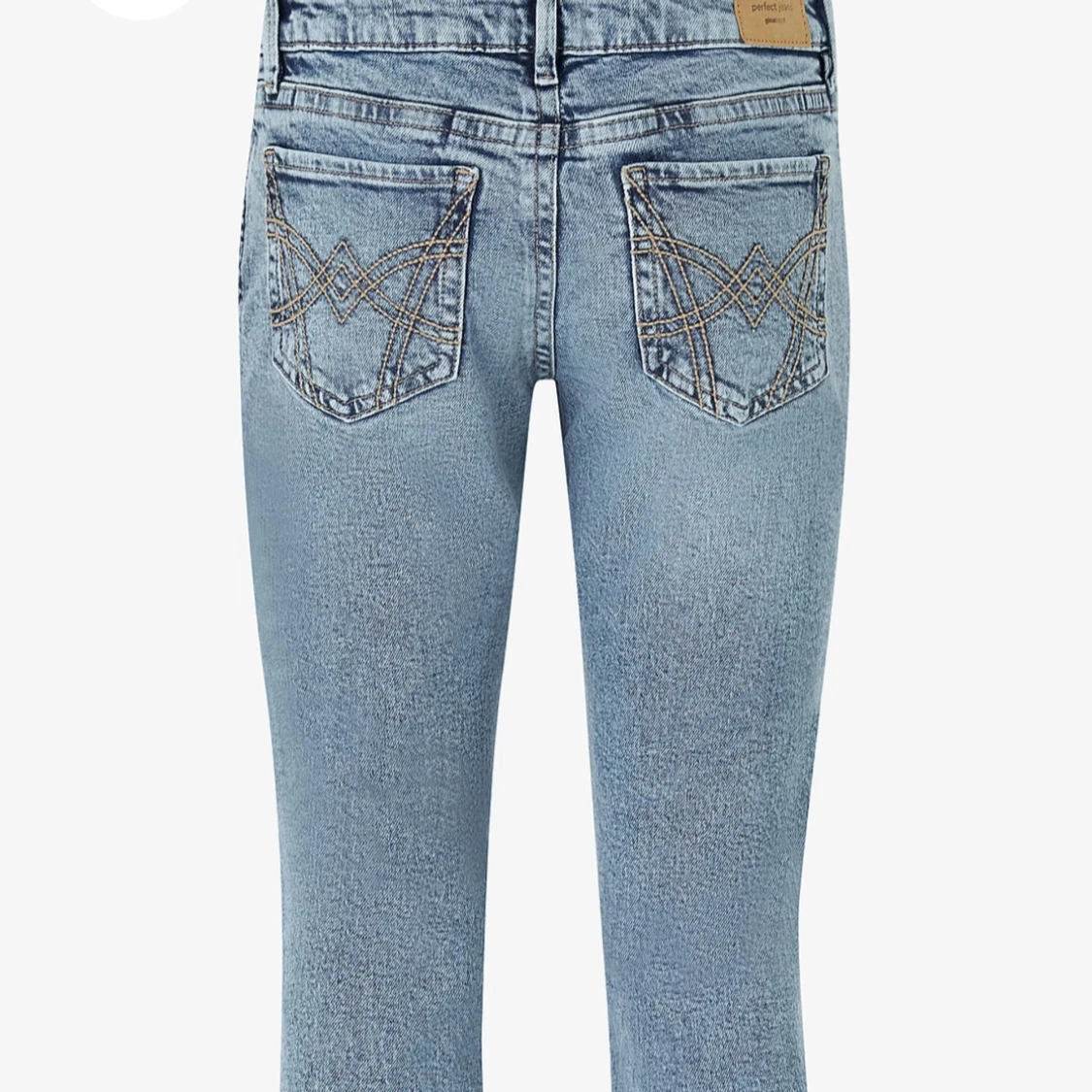 Bootcut ljusblå jeans med broderade fickor