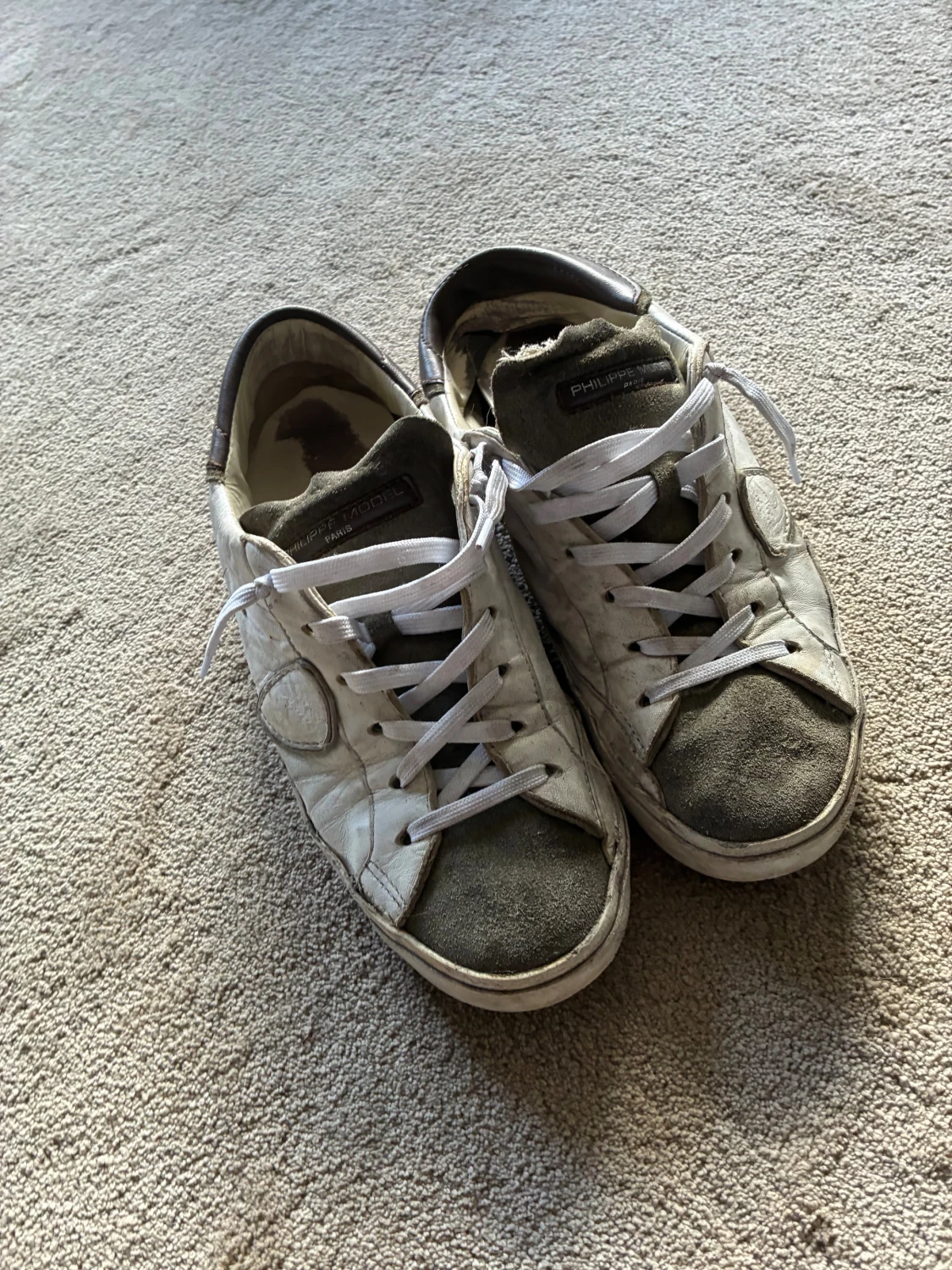 Philippe Model vita sneakers i skinn - 1