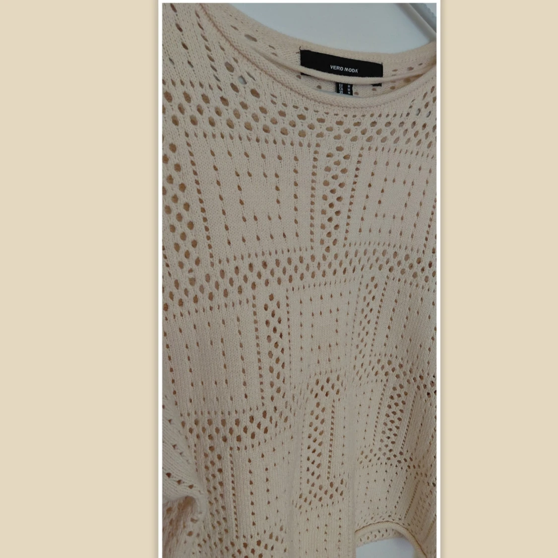 Beige stickad tröja från Vero Moda, M - 3