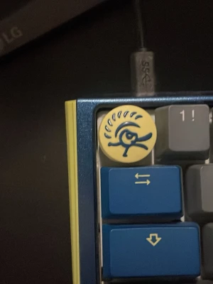 Ducky One 3 TKL - Ducky One 3 TKL mekaniskt tangentbord i specialfärger med unika keycaps och gul/blå design. Tangenterna är i gott skick, ingen synlig skada eller slitage. Perfekt för gaming och skrivande, känd för hög kvalitet och pålitlighet. Ny pris 1000 och ungefär 1 år gammalt men funkar som den ska och känns helt ny. Hojta till vid funderingar!