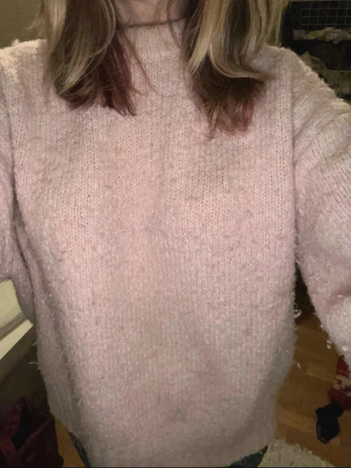 Ljusrosa stickad tröja - 2