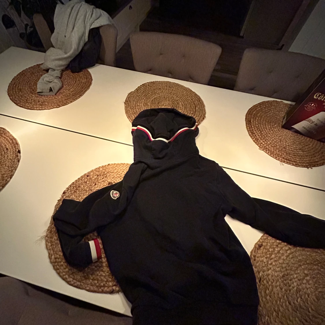 Mörk blå Moncler hoodie med dragkedja - 2