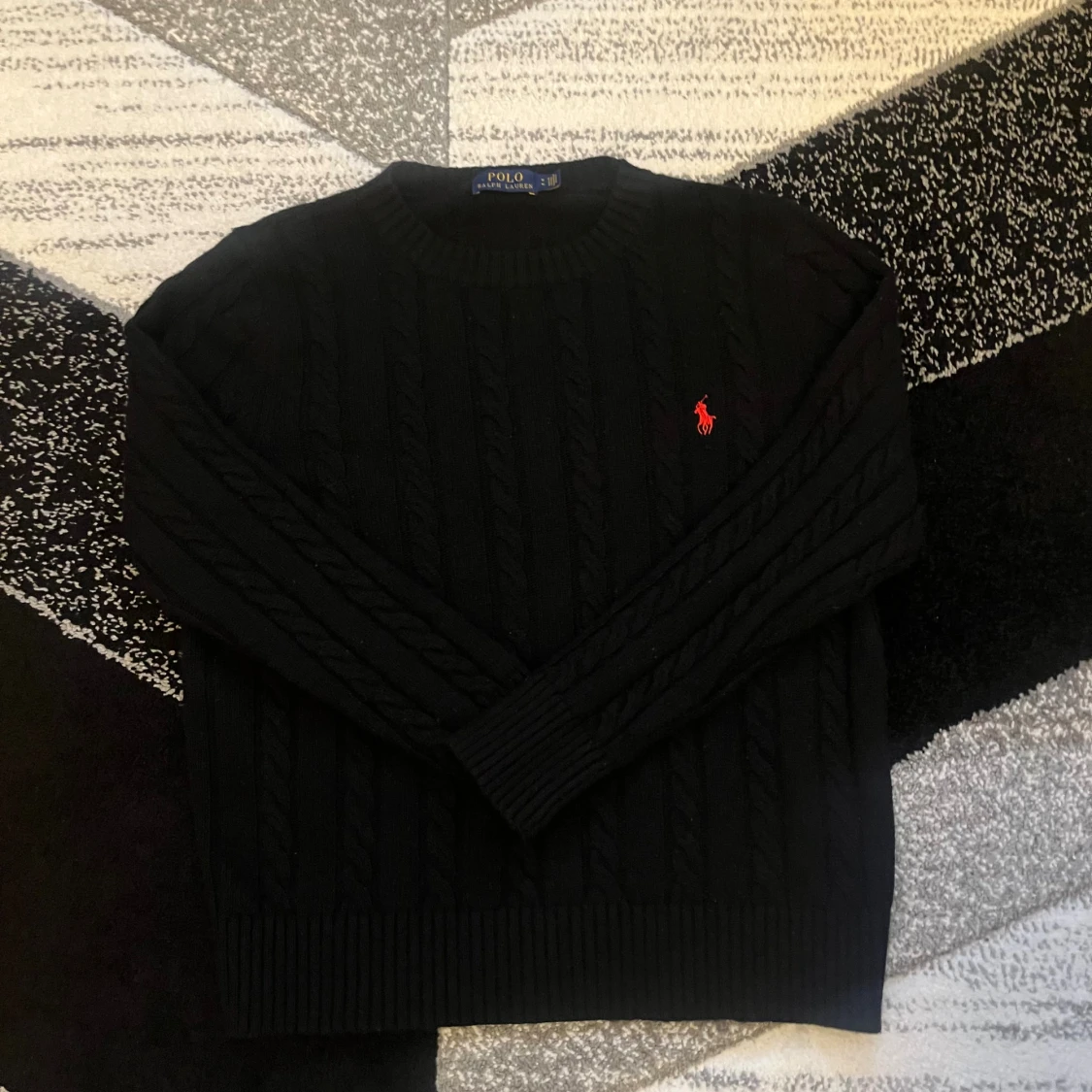 Svart kabelstickad tröja Polo Ralph Lauren