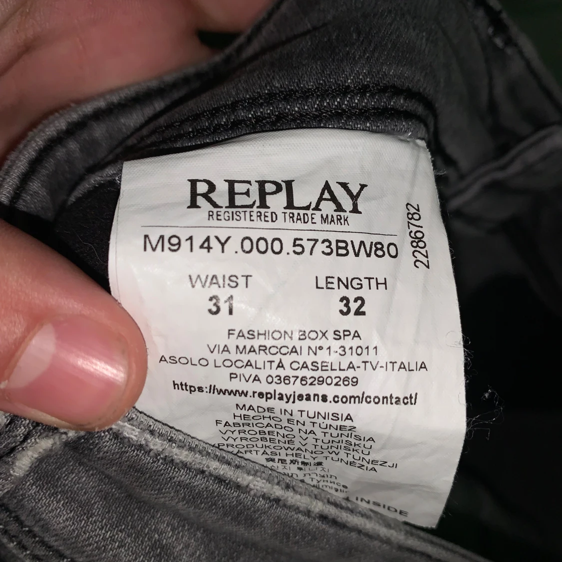 Replay Anbass grå slim jeans 31/32 - 3