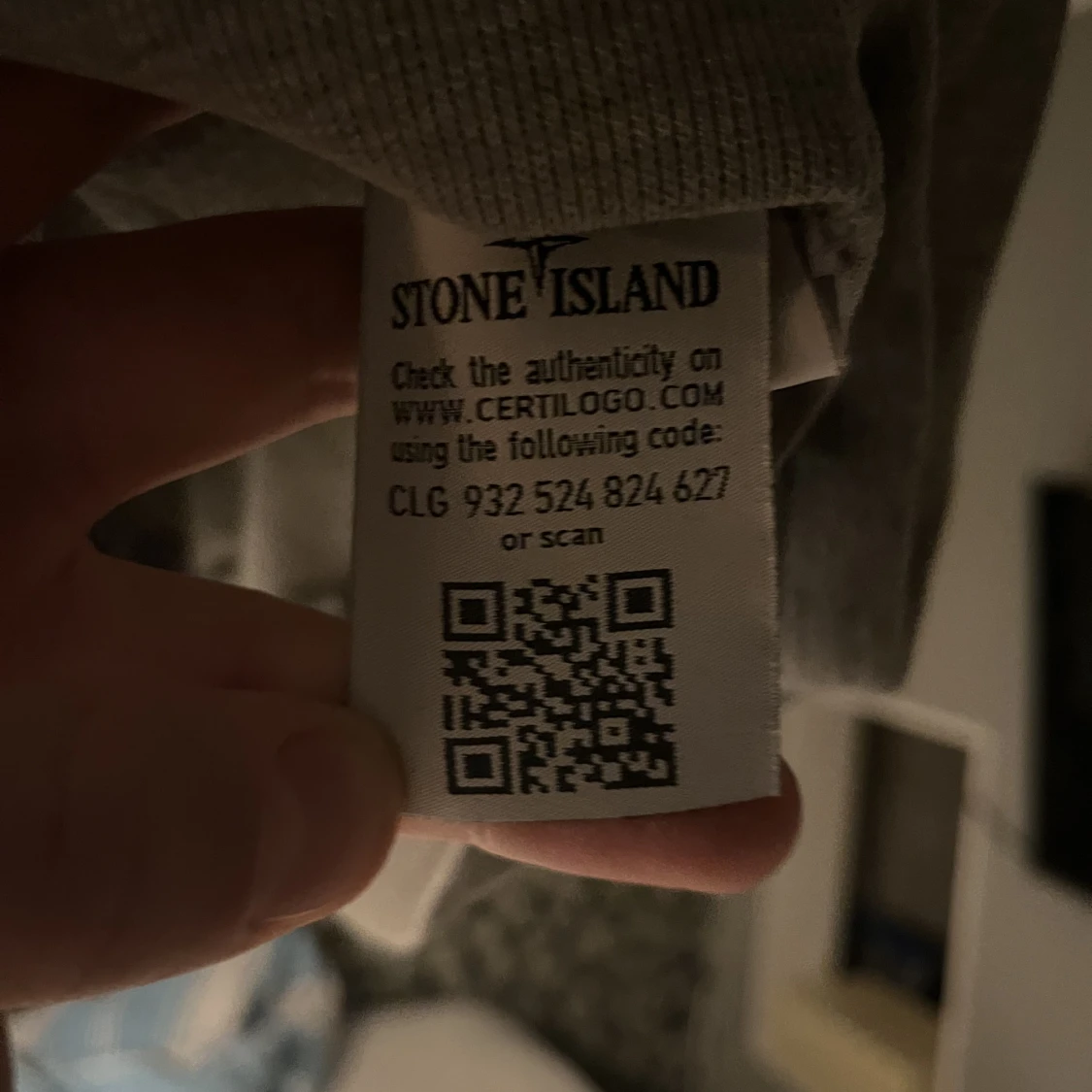 Grå hoodie stone island  medium - 90