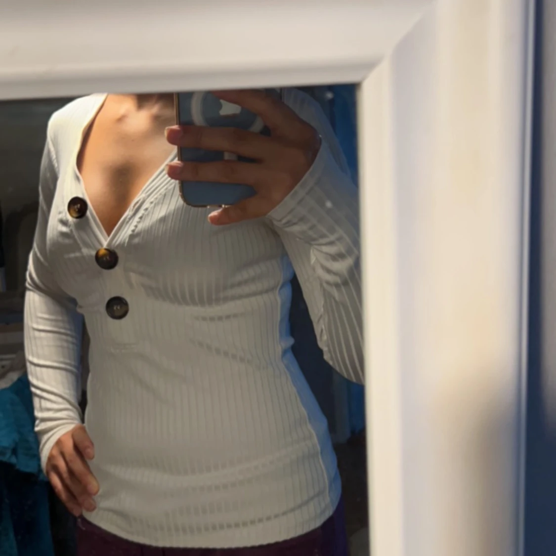 Tröja/topp (hel vit) - 90